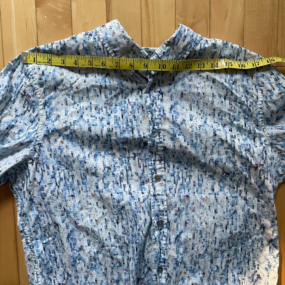 Desigual Blue and White Patterned 100% cotton Men’s Button down Shirt - Picture 10 of 11